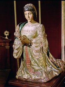 Isabelle de Castille (1451-1504) en prière, 1520-22 (bois polychrome)